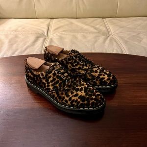 Dr.Martens Smith Hair On Leopard Print Dress Shoes US8 UK7